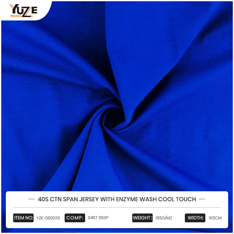 YZK-080029 40S CTN Span Jersey cu enzime Wash Wash Cool Touch