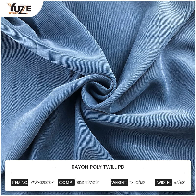 Selectați materii prime de înaltă calitate pentru a crea țesături de înaltă calitate: avantaje materiale ale YZW-020010-1 Rayon Poly Twill PD
