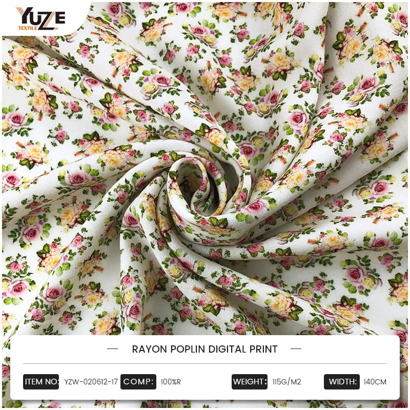 YZW-020612-17 Imprimare digitală Poplin Rayon Poplin