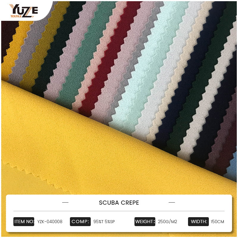 Țesături inovatoare - YZK -040008 SCUBA CREPE ajută actualizarea industriei modei